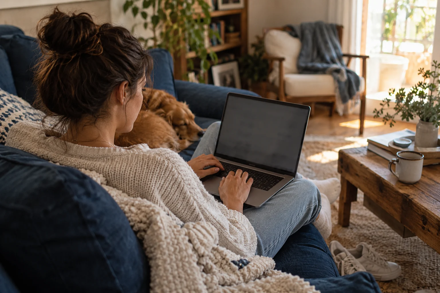 Browsing partner sites from home.